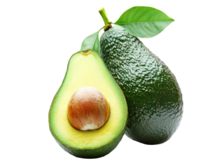 Avocado isolated on transparent background.