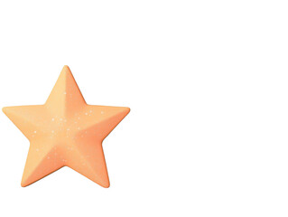 Obraz premium A vibrant, stylized star shape designed for various creative projects, displayed on a white isolated background, isolated on transparent background cutout