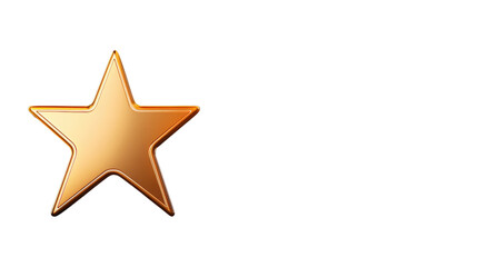 Obraz premium Golden star icon symbolizing excellence and achievement on a transparent background.