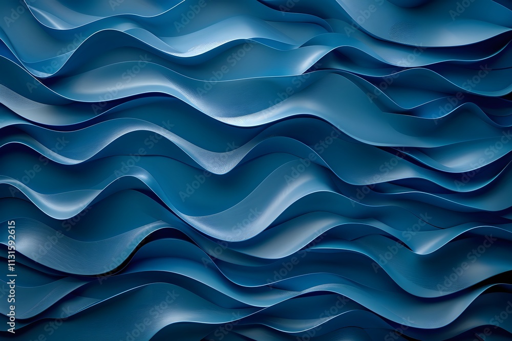 Poster abstract blue waves create a calming and elegant design. perfect for backgrounds or textures.