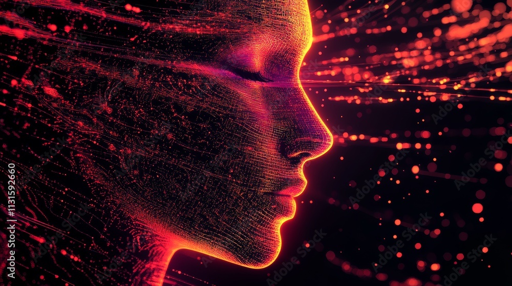 Poster artificial intelligence with circuit electric line style. digital futuristic machine learning design