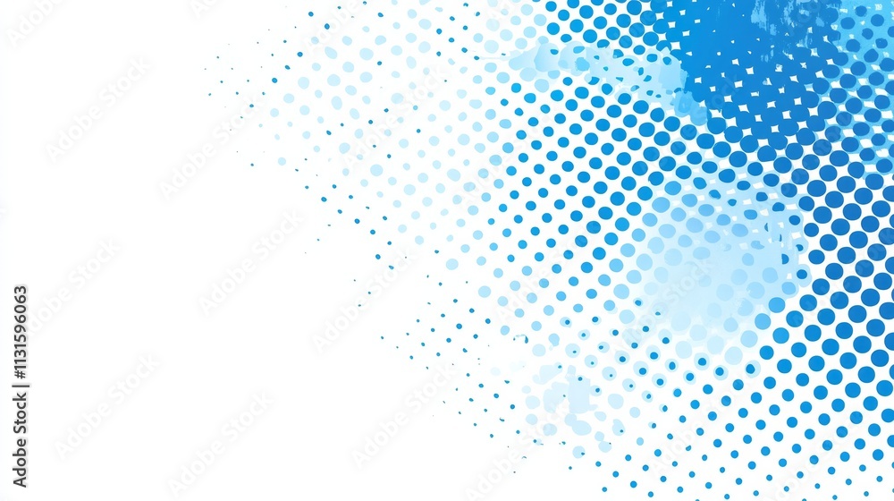 Poster grunge texture dots halftone white and blue color pattern gradient background. dots pop art comics s