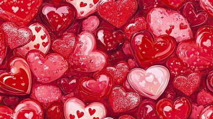 valentine seamless pattern love candy red and pink crystal candy pink background