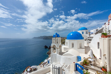 View of Oia village, Santorini island. Greece
