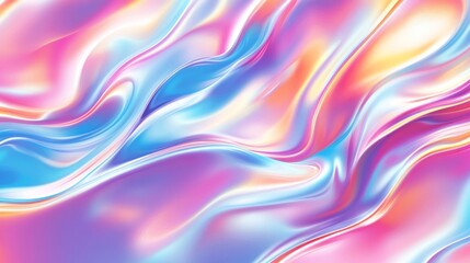 Obraz premium Holographic neon background ,Colorful psychedelic abstract. Pastel color waves for background7