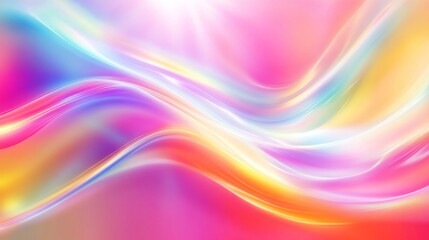 Obraz premium Holographic neon background ,Colorful psychedelic abstract. Pastel color waves for background7