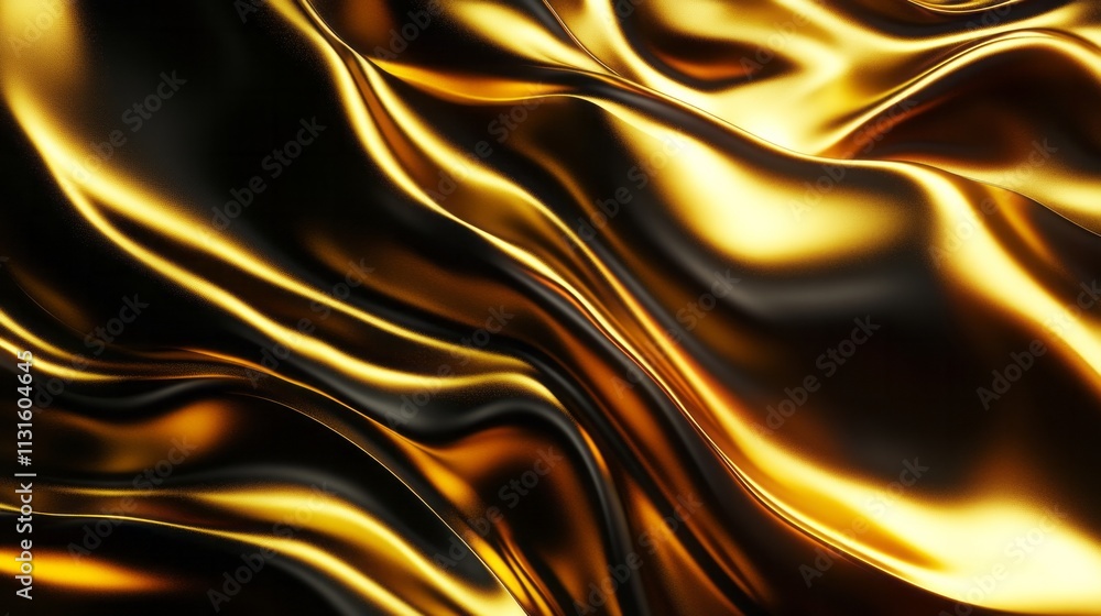 Poster luxurious golden background with satin drapery. 3d illustration, 3d rendering.3d abstract modern bus