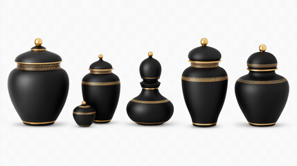 Elegant Black and Gold Urns Collection 