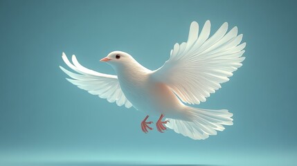 Fototapeta premium A white dove is flying in the sky