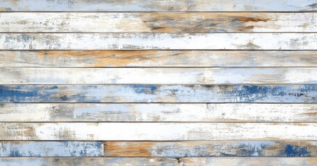 Fototapeta premium rustic wooden background with weathered and distressed planks in blue and white tones for vintage texture and design concepts
