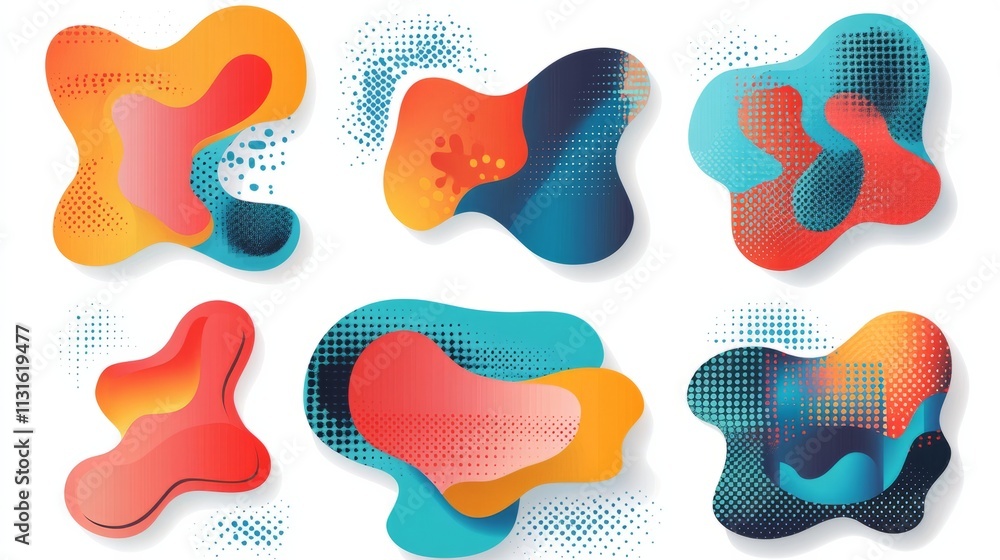 Poster shape abstract in trendy style vector background and various isolated collection. creative modern de