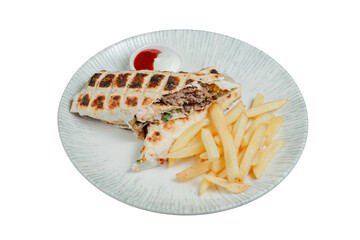 Lavash doner kebab. Durum kebab. Shawarma, wrap