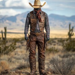 Fototapeta premium mexican cowboy outfit, vaquero on mannequin 