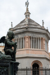 Fototapeta premium Historical part of Bergamo city, Bergamo Alta with narrow streets, tourists destination