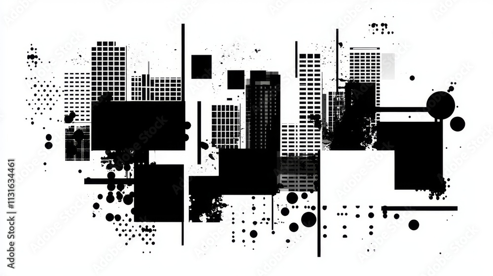 Poster glitch art featuring stippled dotwork and dynamic flow lines, set against an ultra high definition a