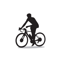 Obraz premium bicycle racing and cycling sports silhouette on white background