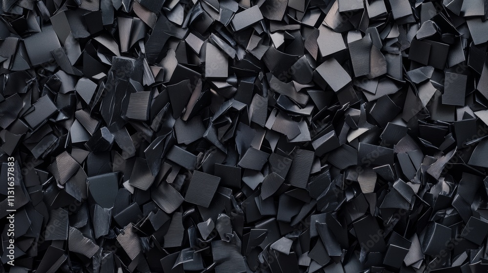 Aufkleber 3d tiles are arranged to form a black wall. a rectangular, futuristic background is created from sem