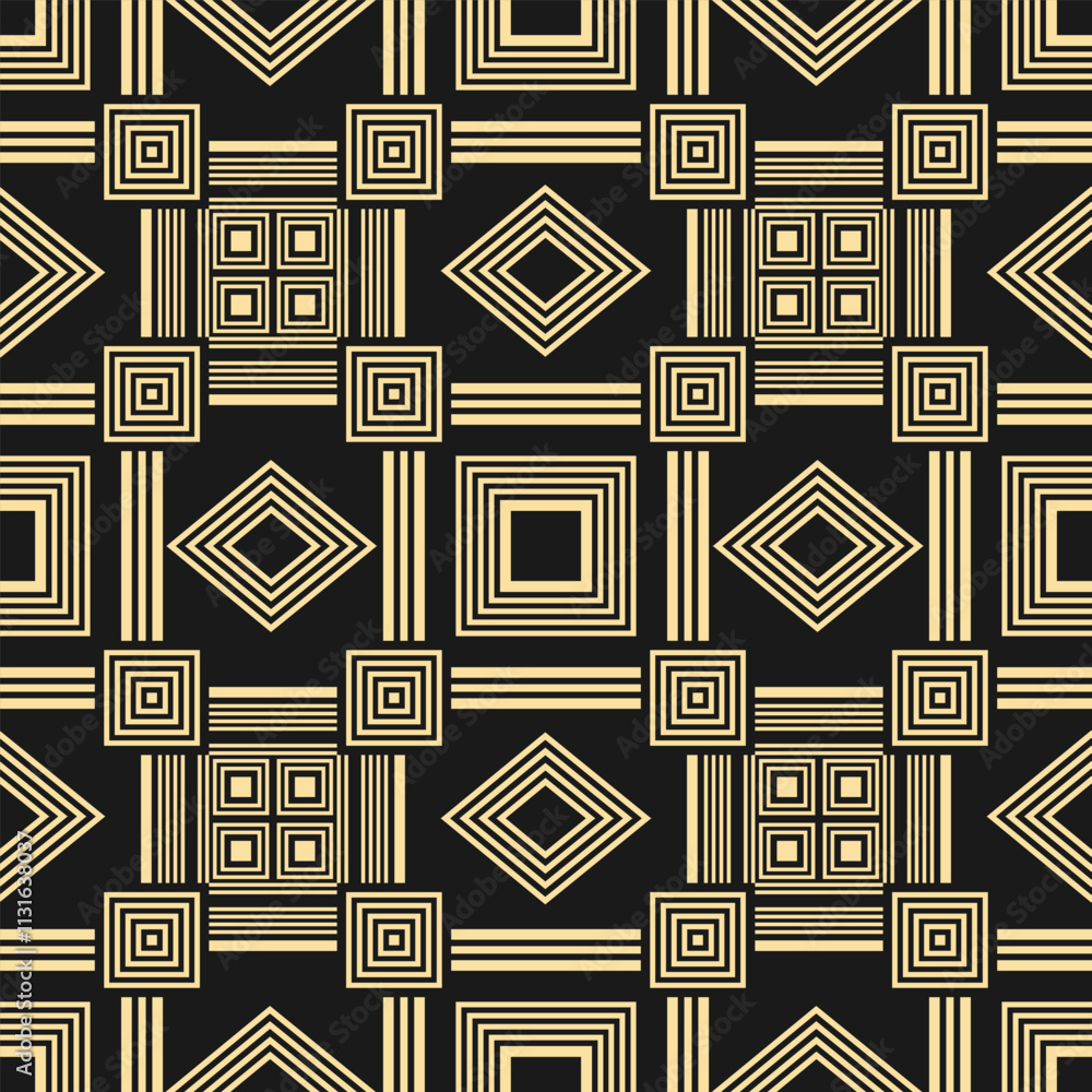 Poster seamless retro pattern with squares and rhombus. monochrome palette. vector illustration