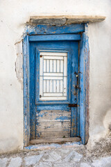 old blue door in house