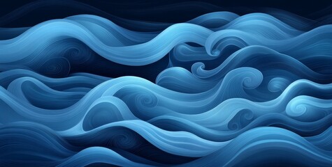 Obraz premium A large banner displays white, blue, and black blurred abstract gradients on a dark and grainy background, with a glowing light effect.