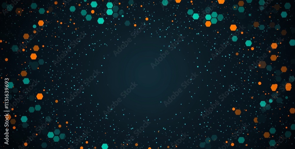 Poster A backdrop design for a poster banner landing page featuring a teal to orange to black gradient background with a grainy texture effect.