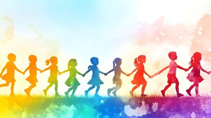 Obraz premium Safeing all children. Loving children. Supporting child concept. Children's rights protection idea. Happy Children's Day. World War Orphans Day