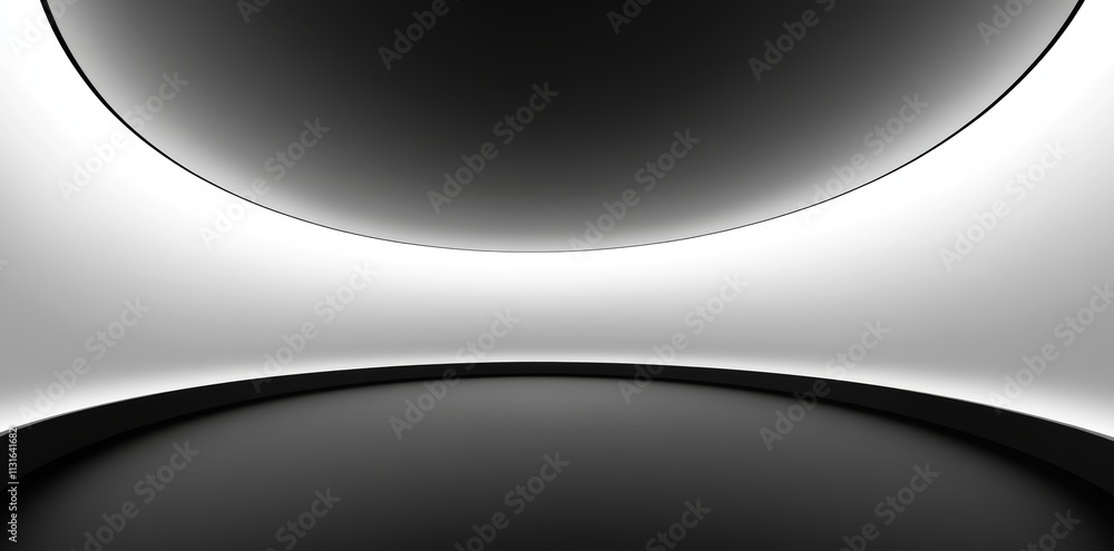 Poster an empty room studio adorned with a gradient grey backdrop ideal for displaying your product.