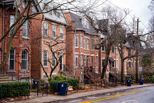 View of the street in Cabbagetown neighbourhood.