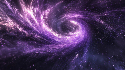 Fototapeta premium Spinning tornado of purple and silver sparks, creating an ethereal and futuristic vortex of motion. 