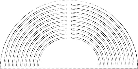 Circle dash line shape. Geometric element