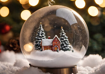 christmas decoration on snow