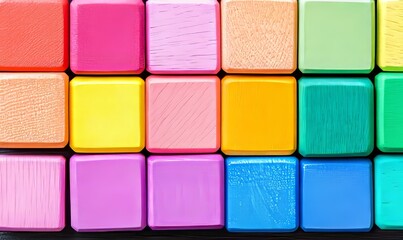 Red and Yellow Textured Blocks Exhibiting a 3D Visual Effect