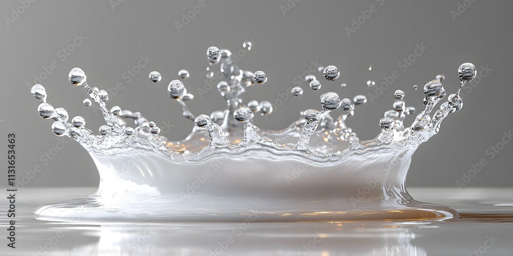 Aufkleber a splash of water creating bubbles and ripples in a serene setting.