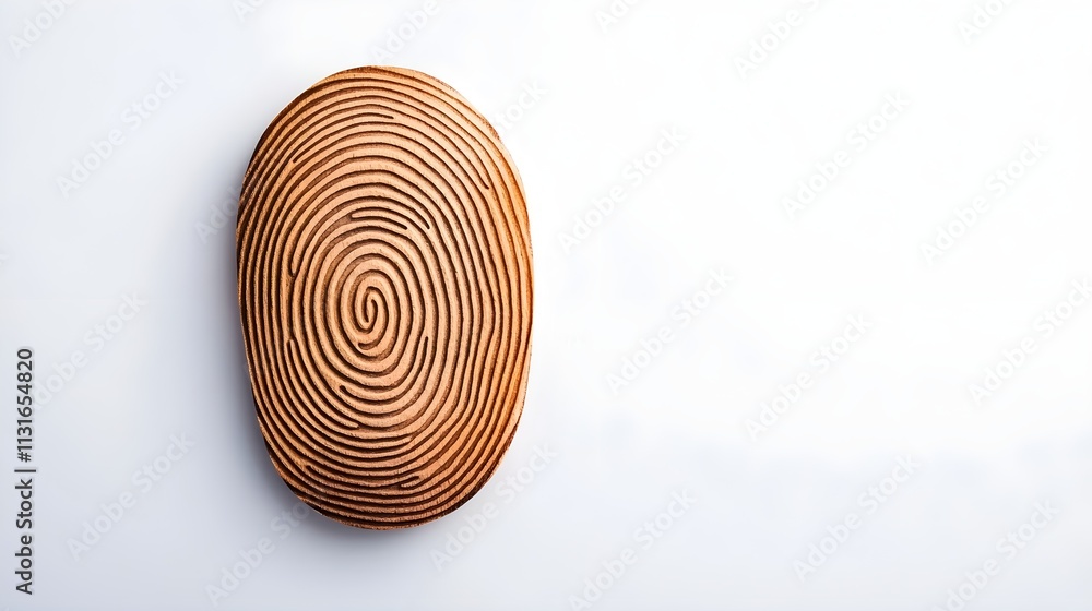 Poster unique artistic wooden object with spiral pattern on light background perfect for abstract design