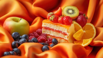 Fruit Cake with Orange and Kiwi