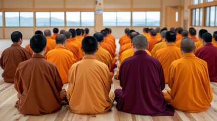 Fototapeta premium Celebrate Mahayana New Year at a local temple with heartfelt prayers and community spirit. A day of peace and reflection awaits you.
