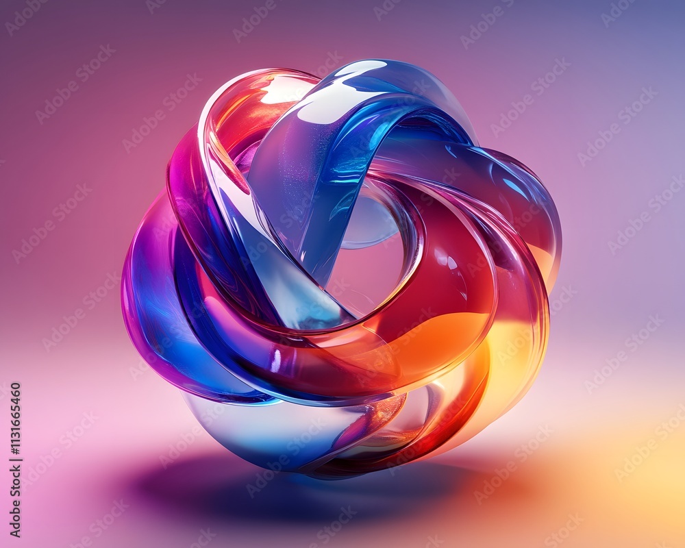 Aufkleber a mesmerizing abstract design featuring colorful, intertwined shapes that create a dynamic visual ex