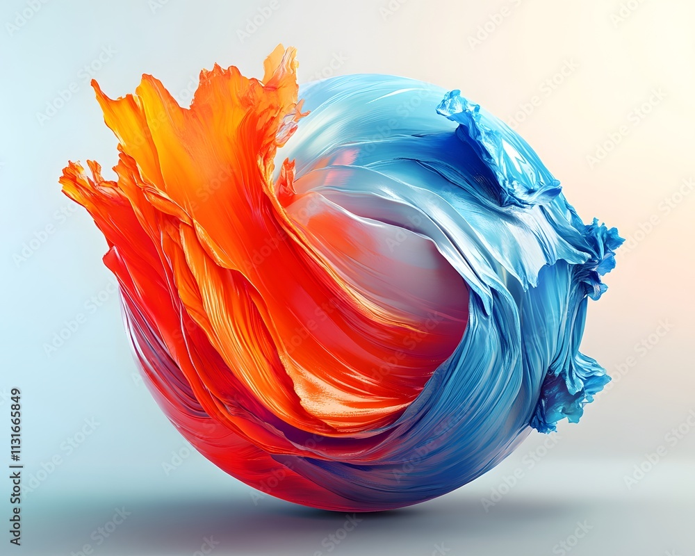 Poster a vibrant abstract swirl of colors depicting a dynamic flow. this artwork captures movement and ener