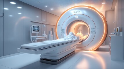 MRI Scan in a Modern Hospital Room