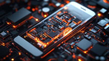 Obraz premium Smartphone Technology: Inside Look