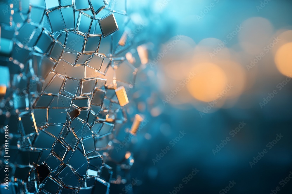 Poster intricate geometric patterns create an abstract representation of connectivity in a digital landscap