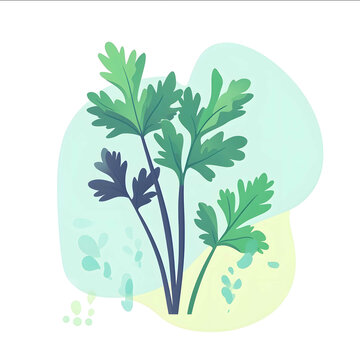 green parsley plant on abstract background clip art preview