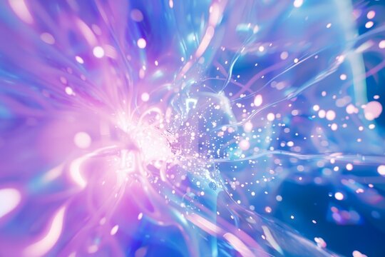 hydrogen particles imploding and bursting with enormous force and generating intense glowing energy output