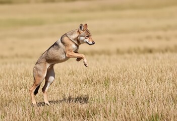 Obraz premium wolf running in the field