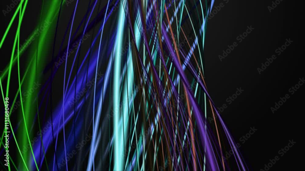 Poster fantastic video animation with stripe wave object in slow motion, 4096x2304 loop 4k