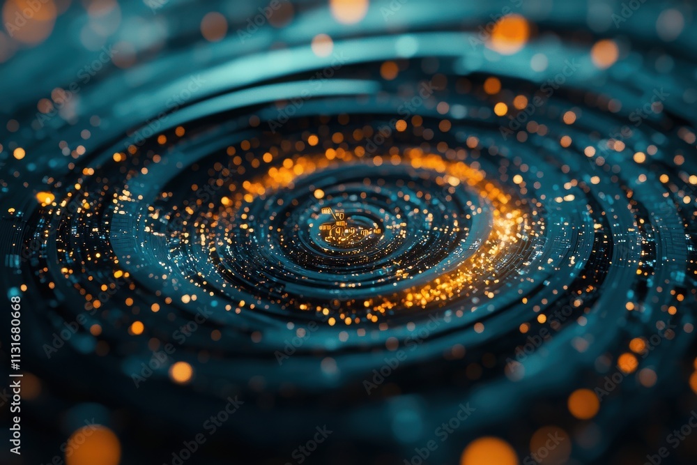 Poster ai cyber network representation as a glowing spiral gala virtual space digital art futuristic enviro