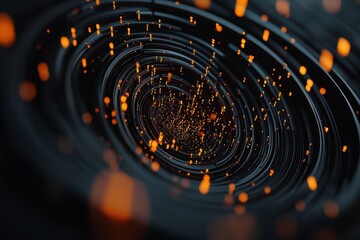 Ai cyber network visualization glowing spiral gala digital realm abstract art technological environment futuristic concept for enhanced engagement