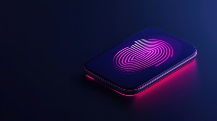 Ai-powered digital fingerprint scanner futuristic technology showcase dark environment close-up view innovative concept for secure authentication