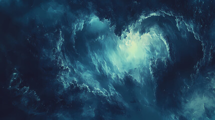 Obraz premium Aquatic abyss dark blue ocean depths seen from underwater perspective abstract seascape photo. Abyss. Illustration