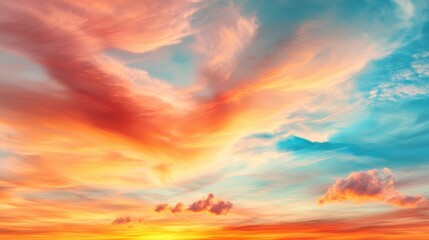 Fototapeta premium Fluid pastel hues are soft, delicate colors that flow seamlessly into one another, creating a gentle and soothing aesthetic reminiscent of a sunset sky.